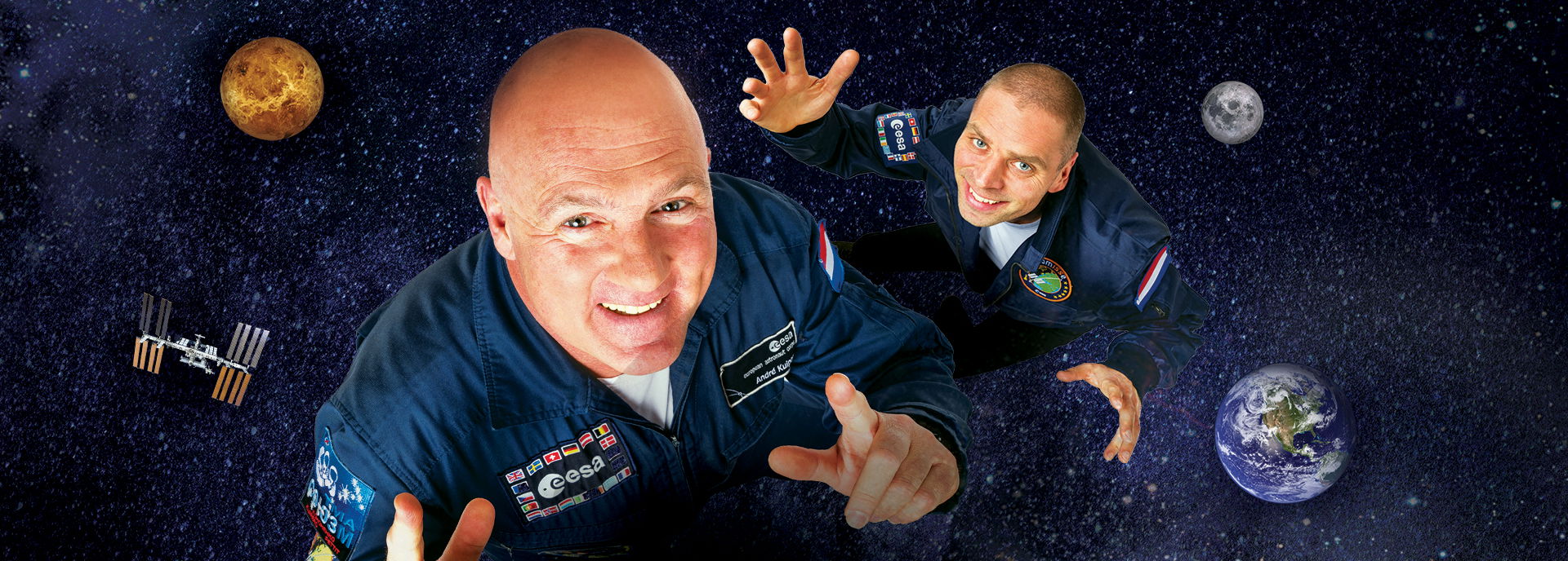 Reis met André Kuipers en Sander Koenen naar de verste hoeken van het heelal en waan jezelf astronaut. Leer alles over de ruimtevaart, hoe het is om te zweven en stel jouw vraag aan Nederlands enige astronaut.